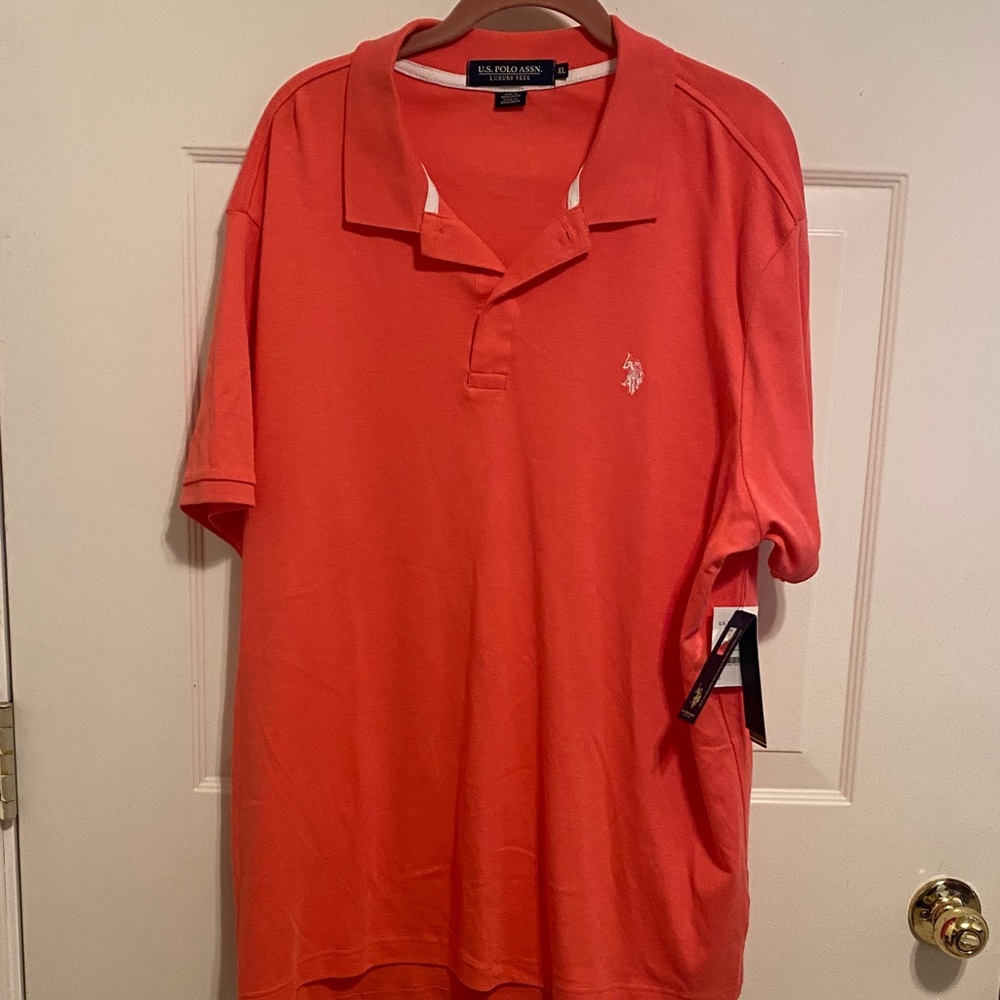 U.S. Polo Assn. Men's Bright Orange Polo